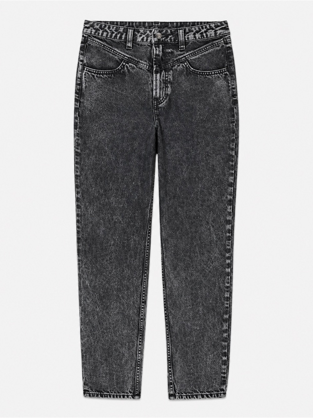 High-Rise Black Acid Wash Women's Jeans